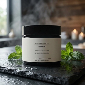 Crème <span class=keywords><strong>Visage</strong></span> Bio Personnalisée au Beurre de Karité et Vitamine C pour Hommes - <span class=keywords><strong>Hydratant</strong></span> Nourrissant, Affinant les Pores, Éclaircissant - Product Image 1