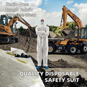 Tuta Protettiva Professionale Monouso in Tessuto Non Tessuto Traspirante Antistatico con Polsini Elastici, Livello D, Vestibilità Regolare, per Ingrosso - Product Image 3