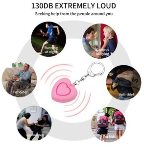 Promotion : Alarme personnelle anti-agression à décibels élevés avec lumière LED en forme de cœur, dispositif d'autodéfense durable pour femmes et enfants - Product Image 4
