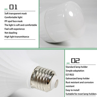 Ampoules LED Skd Pièces de matières premières A60 3W 5W 8W 10W 12W E27 B22 Skd/Ckd Boîtier d'ampoule LED en aluminium