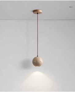 Lampadario a sospensione LED in travertino giallo Wabi Sabi, lampada da comodino per camera da letto, faretto da tavolo, installazione facile, dimensioni medie, 2 anni di garanzia - Product Image 6