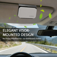Kit Désodorisant Magnétique pour Voiture à Clipser sur Pare-Soleil, Parfum Ambre, Rechargeable, Diffuseur d'Huiles Essentielles avec Clip Métallique