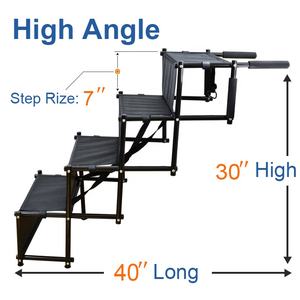 Escalier pour animaux de compagnie <span class=keywords><strong>portable</strong></span> à 4 marches en tissu Oxford moderne, motif animal de luxe, pliable, pour voiture, DC-DC, voyage en plein air, écologique - Product Image 3