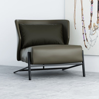 Moderne Paresseux En Cuir Unique Brun Chaise De Loisirs