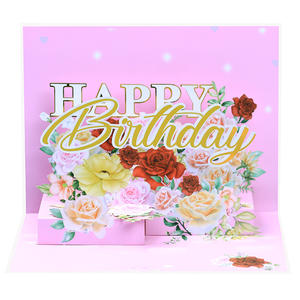 Cartolina d'auguri fatta a mano 4C stampa 3D Pop-up carta Love Card busta d'invito <span class=keywords><strong>per</strong></span> buon compleanno san valentino, grazie - Product Image 1