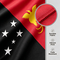 Bendera Papua Nugini 3x5 FT 90x150cm Cetak Digital 100D Poliester Tahan Cuaca dengan Lubang Kuningan untuk Hari Kemerdekaan