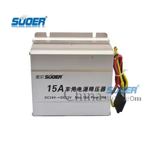 Suoer 15A araba adım aşağı dönüştürücü DC 24V DC 12V gerilim trafosu