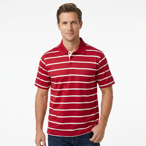 Custom Men's Solid Anti-Wrinkle Terry Fabric Formal Red <b>White</b> Short Sleeve Cotton Shirt with Pocket High Quality 200g Front Logo - Product Image 1
