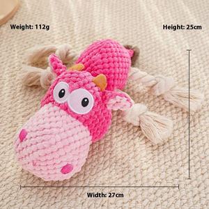 New Cartoon Rope Pet Squeaky Dog Chew <b>Toy</b> Exercise Bruxism Relief Interactive Doll - Product Image 5
