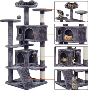 All'ingrosso popolare grande struttura di arrampicata per gatti multistrato gatto torre di lusso peluche gatto albero rampicante con tiragraffi - Product Image 5