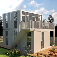 Mini-maison préfabriquée à 1 chambre, prête à l'emploi, empilable et pliable, maison mobile préfabriquée, maison portable en acier pliable, petite maison