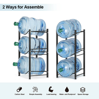 Étagère à eau à 3/4/5 niveaux, support pour bouteille d'eau de 5 gallons, étagère de rangement