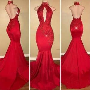 <span class=keywords><strong>Abiti</strong></span> da ballo a sirena rossi 2026 per ragazze africane, vestito da festa <span class=keywords><strong>sexy</strong></span> senza schienale con scollo all'americana in pizzo, <span class=keywords><strong>abiti</strong></span> da sera alla moda - Product Image 2