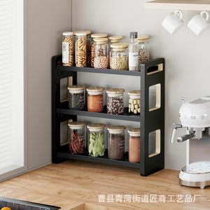 Moderno estante de almacenamiento de escritorio de madera minimalista para uso doméstico, estante de exhibición de cosméticos de tres niveles. - Product Image 3
