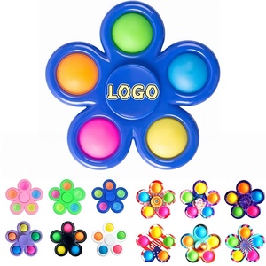 Vente en gros : Jouet anti-stress pour enfants, Finger Top musical à bulles à cinq feuilles, coloré, avec logo personnalisé, modèle Pioneer - Product Image 1