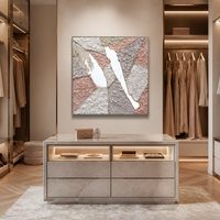Peinture murale sur toile artisanale en mousse abstraite colorée au design personnalisé, style Art déco, avec cadre en bois pour la décoration de la maison