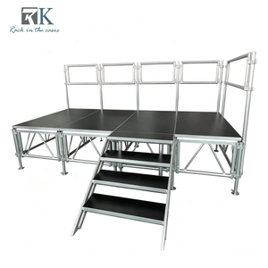 Escenario Portátil de Aluminio de Precio Competitivo, Escenario Resistente para Eventos al Aire Libre con Escaleras y Barandillas - Product Image 1