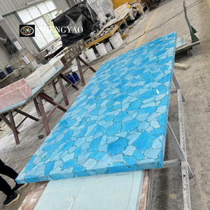 <span class=keywords><strong>Encimera</strong></span> de Piedra Semipreciosa <span class=keywords><strong>Turquesa</strong></span> <span class=keywords><strong>Azul</strong></span> de Alta Gama Personalizada para Mesa de Comedor, Isla de <span class=keywords><strong>Cocina</strong></span> - Product Image 2