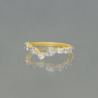 Bague diadème muses en argent sterling 925 or vermeil diamant