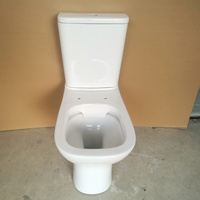 WC de luxe en céramique blanche, deux pièces, à chasse directe, sans bride, siphon en P, sortie horizontale 180 mm, économie d'eau