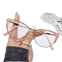 Lunettes de lecture HD rétro œil-de-chat en métal, monture solide, verres anti-lumière bleue, photochromiques, anti-UV400, légères pour adultes