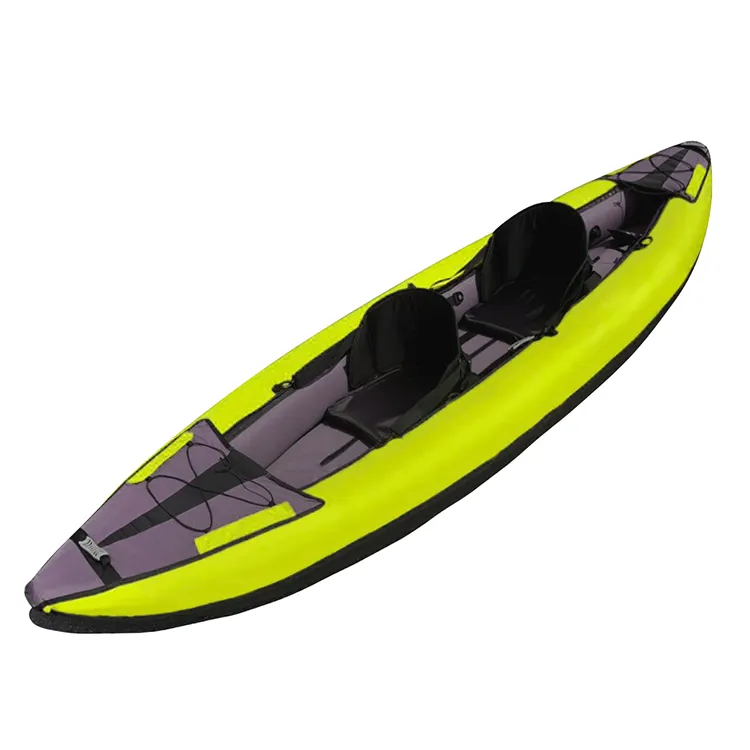 Kayak inflable verde para 2 personas, bote de pesca, Kayak