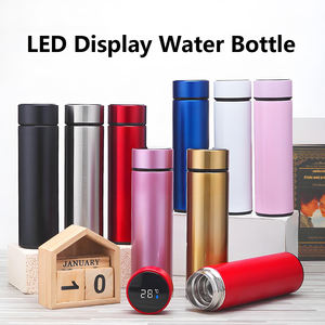 Thermos à eau noir personnalisé avec logo 500 ml, vaisselle intelligente rose pour le voyage, la maison et l'extérieur, mugs en acier inoxydable 304, flacons isothermes classiques - Product Image 3