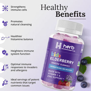 Oem Organic Elderberry Gummy Candy Vitamins with Natural Fruit Flavors for Kid Health Support - Product Image 4