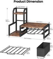 Support à capsules de café en bois moderne, personnalisable en usine, avec tiroir pour K-Cup, rangement coulissant à 2 niveaux et rangement sur plan de travail
