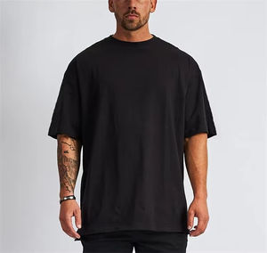 Camiseta de gran tamaño con diseño de fábrica para hombre, ropa de algodón de peso pesado para hombre - Product Image 2