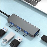 Hub USB-C con Carga, Transferencia de Datos y Sincronización, Adaptador USB 3.0 OTG, Base para Laptop con Cubierta de PVC y Blindaje Trenzado