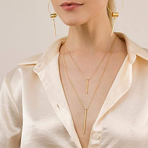 Collier multi-couches en or de haute qualité pour femmes, pendentif en forme de Y, nouvelle mode, nouveauté - Product Image 4