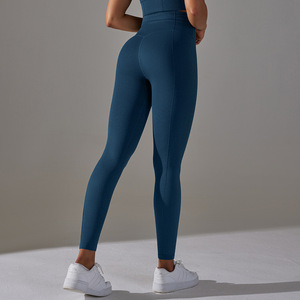 Nouveau pantalon de yoga moulant sans couture en maille, style européen et américain, taille haute, effet ventre plat et rehausseur de fessiers, pour le sport et le fitness - Product Image 3