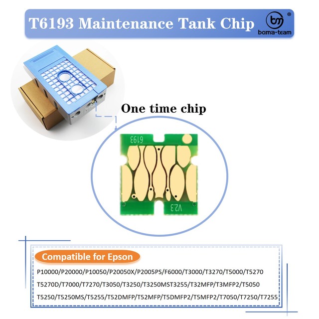 BOMA.LTD T6193 6193 Maintenance Tank Chip for EPSON Sure Color T3200 T5200 T7200 T3000 T5000 T7000 Plotter Printer Parts
