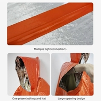 Poncho de pluie d'urgence imperméable réutilisable résistant aux intempéries pour le camping randonnée fournitures d'urgence Kits de survie