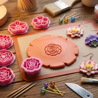 Emporte-pièces en pâte polymère pour la création de boucles d'oreilles, outils de découpe de fleurs esthétiques, ensemble d'outils pour gâteaux