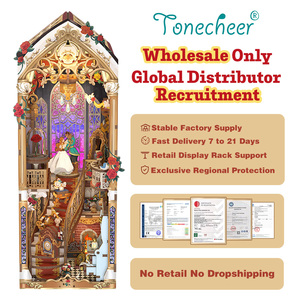 Tonecheer Solo Venta al por Mayor, Rompecabezas 3D, Rosa Encantada, Kit de Casa en Miniatura LED para Manualidades, Regalos, Librerías <span class=keywords><strong>y</strong></span> Distribuidores Regionales - Product Image 1