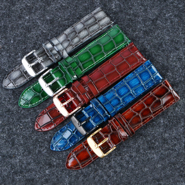 Luxury Exotic Real Crocodile Leather Watch Strap 18/20/22mm Pearl Shinning Waterproof Handmade Genuine Calf Leather Watch Band