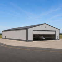 Hangar d'avion en acier structurel durable, système de treillis conforme AISC, bâtiment de stockage métallique à portée libre pour atelier et entrepôt