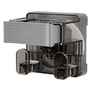 Soporte de pared para mopa de baño con ventosa sin perforaciones, diseño transparente gris desmontable - Product Image 1