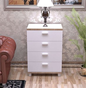 Commode moderne en <span class=keywords><strong>bois</strong></span> pour salon, design simple <span class=keywords><strong>blanc</strong></span> avec 5 tiroirs - Product Image 5
