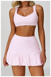 Ensembles personnalisés pour femmes Ensemble de jupes de sport respirantes à séchage rapide Combinaison de yoga et de fitness <span class=keywords><strong>nue</strong></span> pour la course à pied, le vélo et les activités de loisirs - Product Image 5