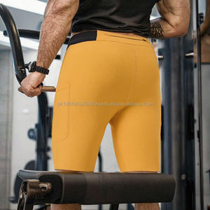 Pantalones Cortos Deportivos de Compresión para Hombre, Tipo Cargo, Tejido de Poliéster/Algodón, Color Sólido, para Gimnasio, Ciclismo, Running, Ajustados, Servicio OEM - Product Image 3