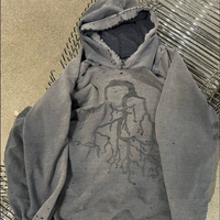 Sweat à capuche personnalisé effet usé 100% Coton Écologique Respirant Impression sérigraphique au plastisol Bords effilochés bruts Manches raglan