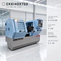 Tour CNC horizontal CK6140X750 pour ateliers d'usinage des métaux, porte-outils électrique à 8 postes, système 980TDI, machine-outil