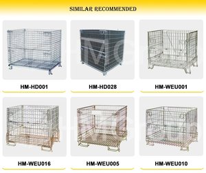 HM Euro tarzı depo istifleme katlanabilir galvanize tel örgü Metal çelik şarap şişesi depolama kafesi - Product Image 6