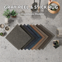 Moquette de sol en polypropylène gris de haute qualité, moderne, à emboîtement, autocollante, pour la maison, le bureau, les espaces commerciaux, dalles de moquette 50x50