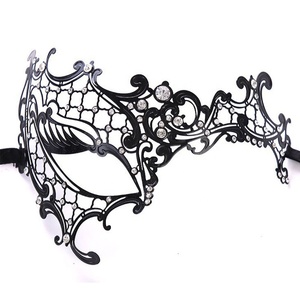 Dropshipping Venetiaanse Maskerade Zwarte Vrouwen Glanzende Strass Oogmaskers Carnaval Bal <span class=keywords><strong>Prom</strong></span> Maskers - Product Image 4