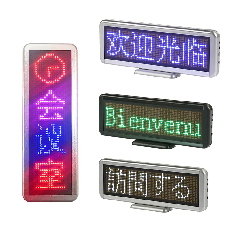 Papan Peraga Pesan LED P4 USB, Papan Reklame LED Iklan Elektronik Panel LED Mini Dapat Diprogram Tanda Matriks