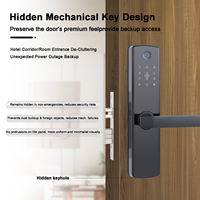 Cerradura Inteligente para Puerta con Huella Dactilar, Código, Contraseña, Tarjeta y WiFi/ Desbloqueo para Puertas de Acero - Seguridad de Grado C Tuya Smart Hotel
